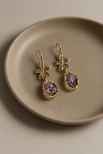 Load image into Gallery viewer, Lilac Stone Starfish Drop Earrings