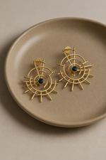 Load image into Gallery viewer, Midnight Blue Sunburst Earrings