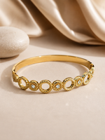Load image into Gallery viewer, White Disc and Clear Stone Kada