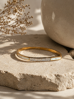 Load image into Gallery viewer, White Inlay and Stone Bar Kada
