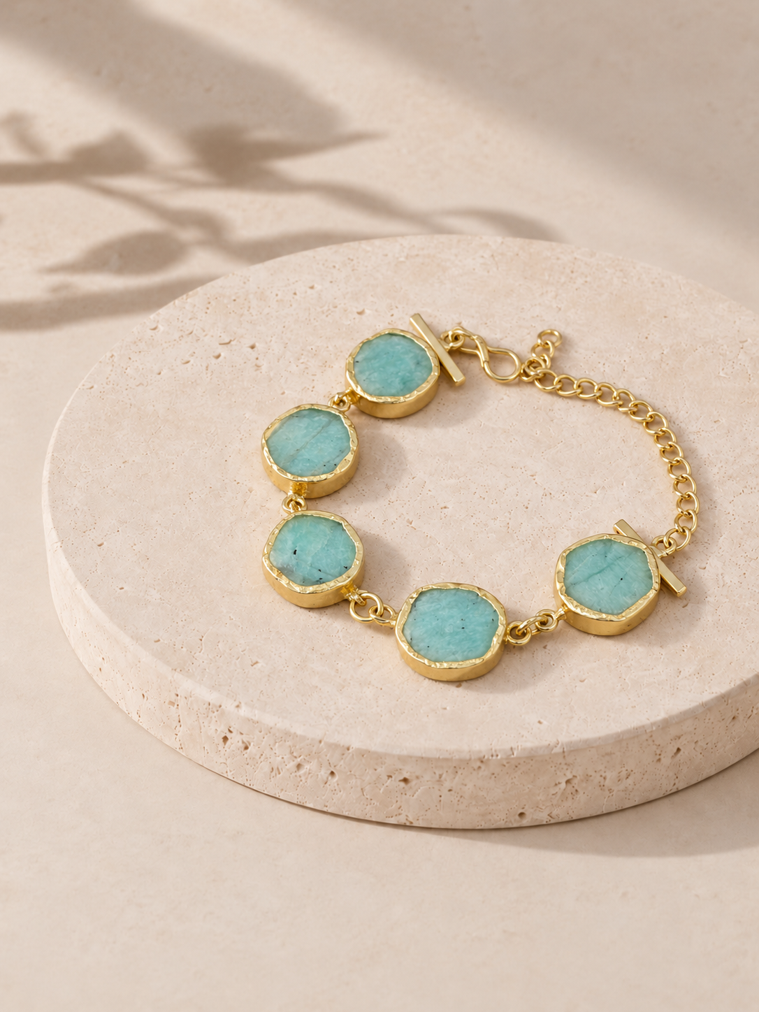 Aqua stone link bracelet
