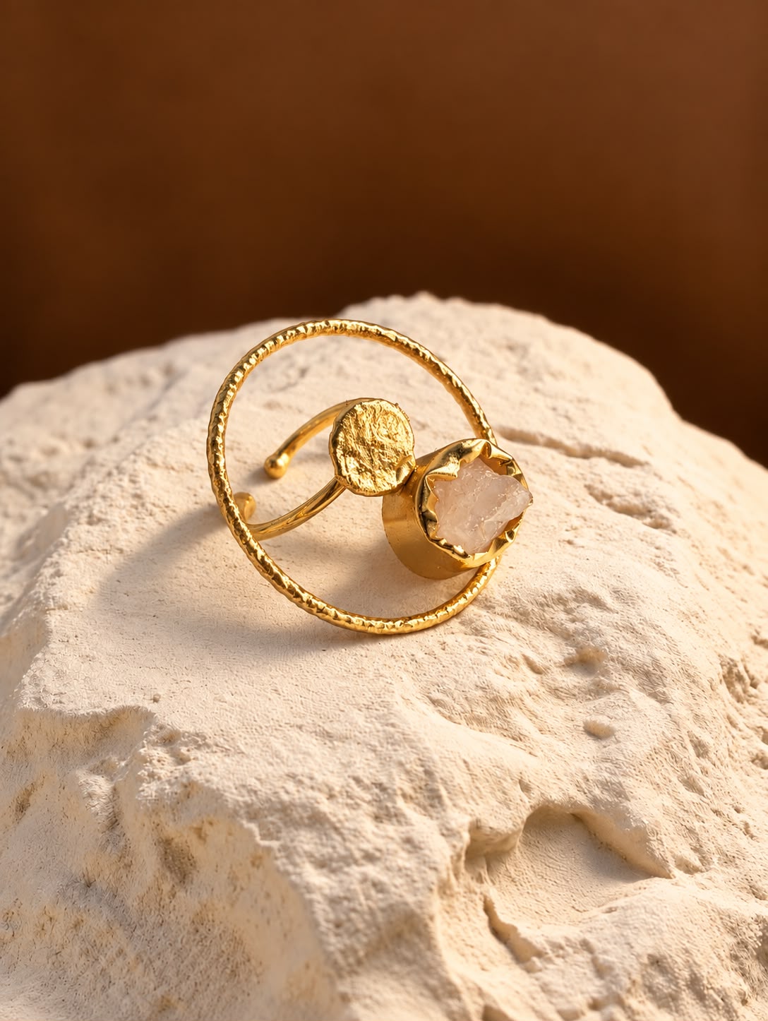 Blush stone orbit ring