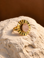 Load image into Gallery viewer, Blush Stone Pleated Halo Ring
