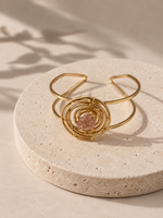 Load image into Gallery viewer, Blush Stone Spiral Cuff Kada
