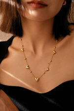 Load image into Gallery viewer, Chevron and Bead Station Necklace
