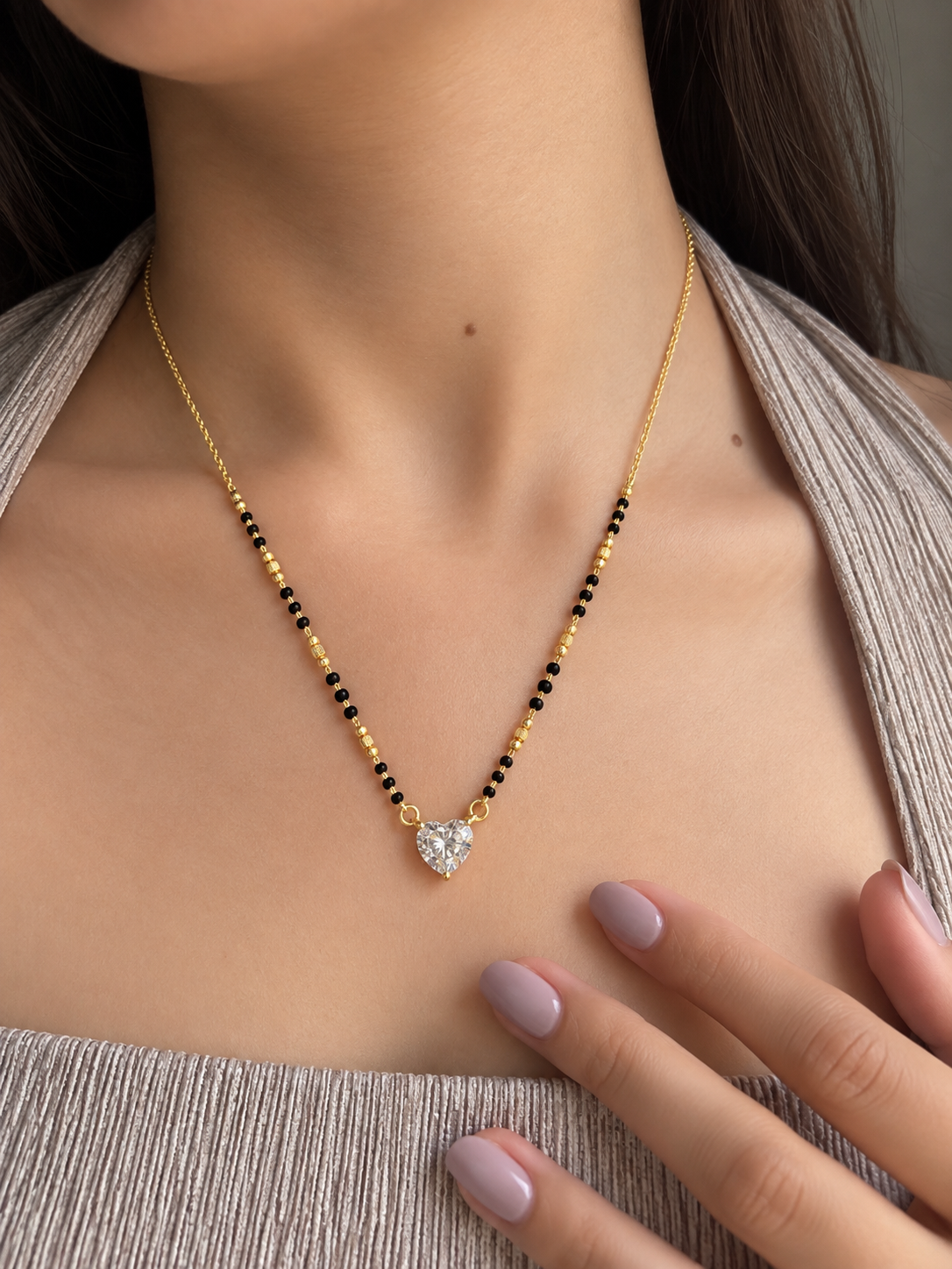 Heart pendant mangalsutra