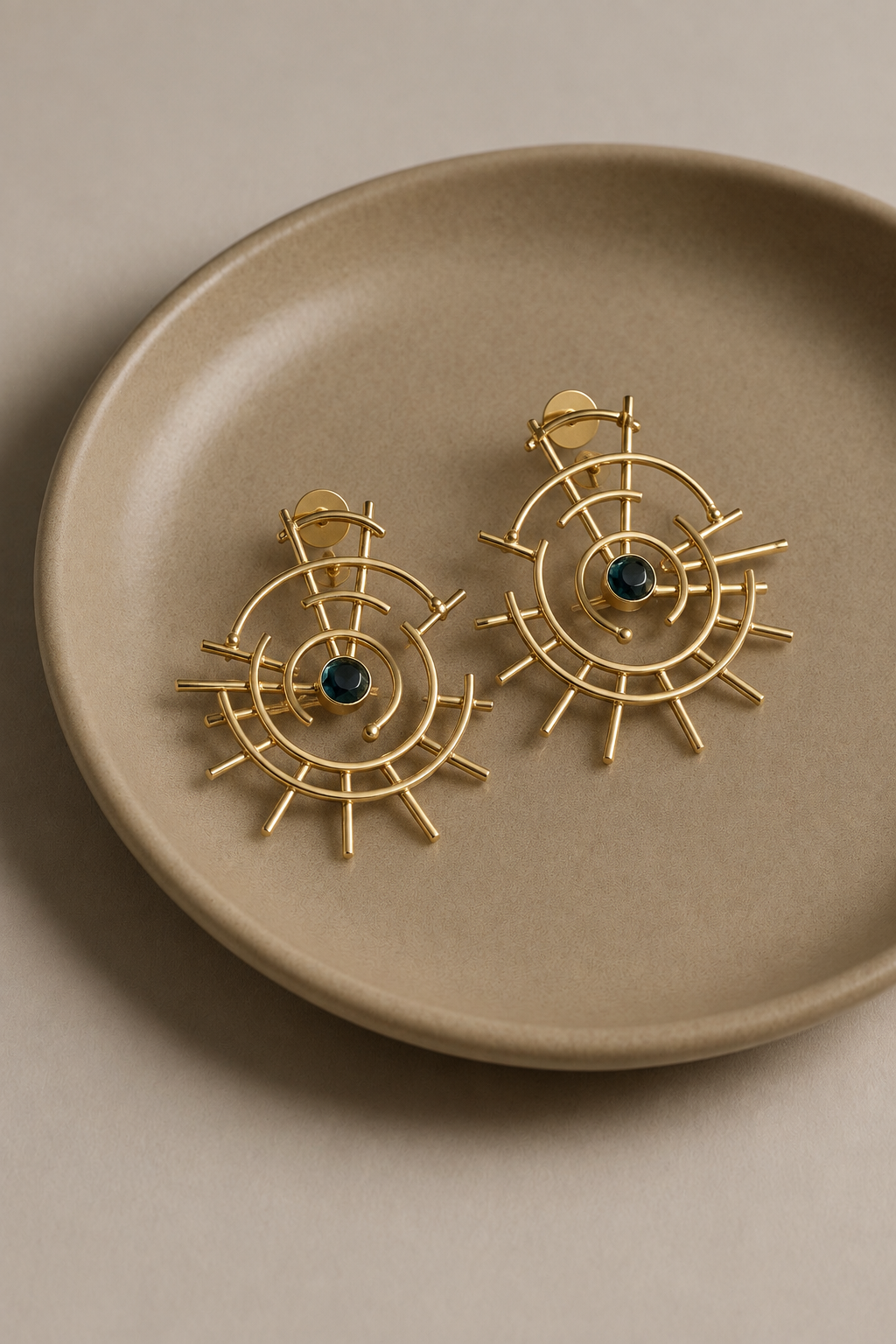 Midnight blue sunburst earrings