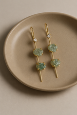 Load image into Gallery viewer, Mint Stone Linear Drop Earrings
