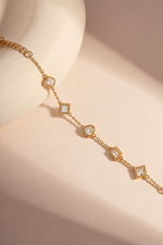 Load image into Gallery viewer, Mixed Shape Clear Stone Chain Bracelet
