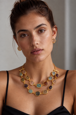 Load image into Gallery viewer, multicolour-double-strand-stone-necklace
