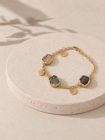 Load image into Gallery viewer, Multicolour Stone and Coin Charm Bracelet
