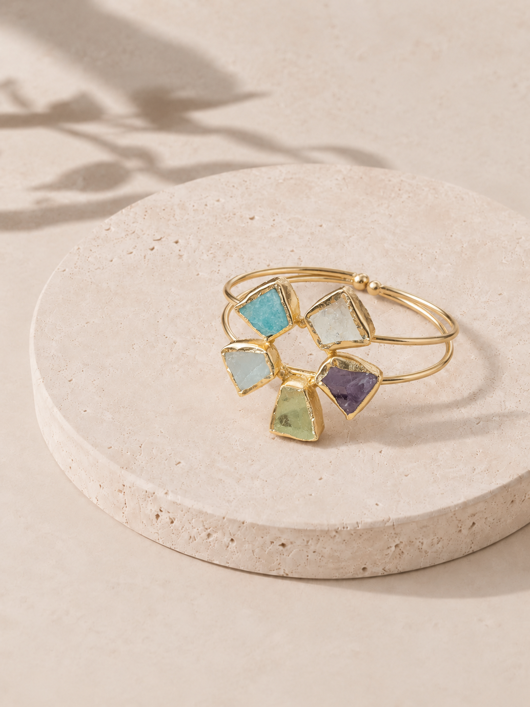 Pastel geometric stone cuff kada