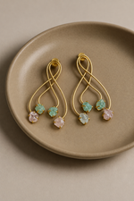 Load image into Gallery viewer, Pastel Stone Loop Cascade Earrings
