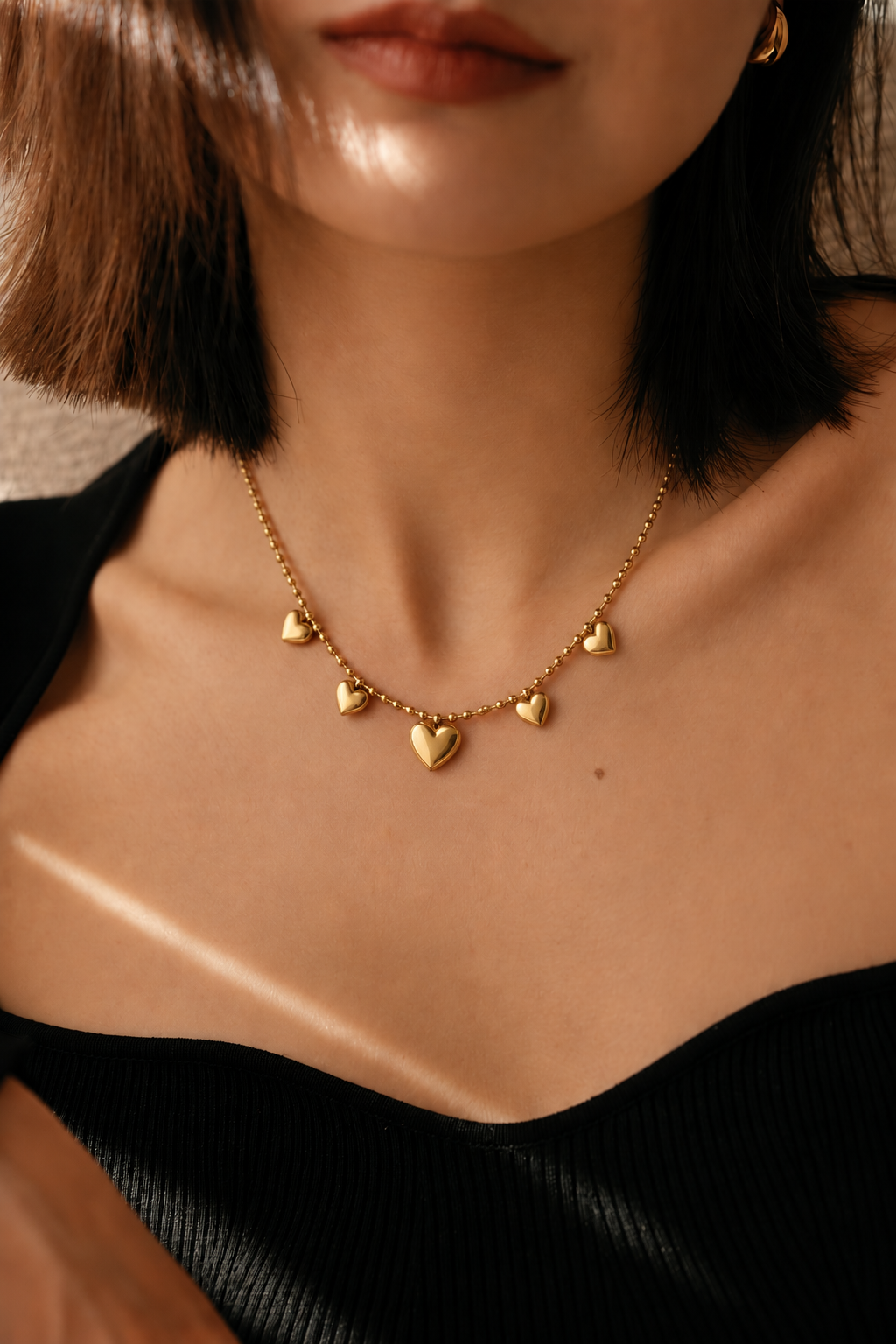 Polished Heart Charm Necklace