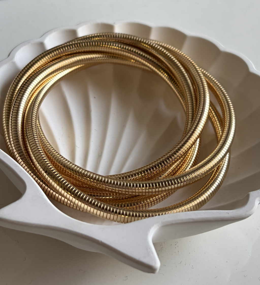 Ribbed Gold Tone Kada