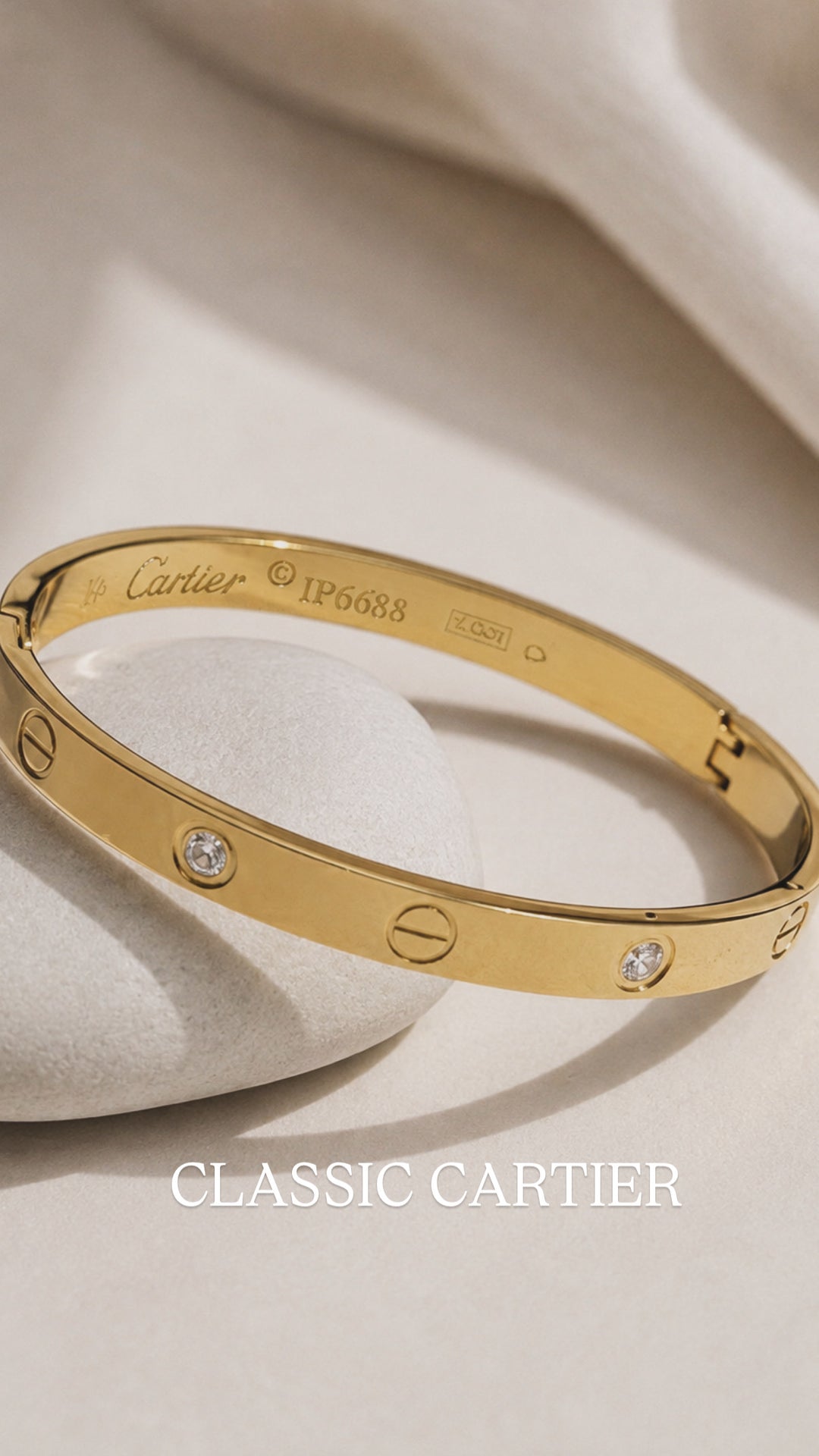 Screw Motif and Clear Stone Kada