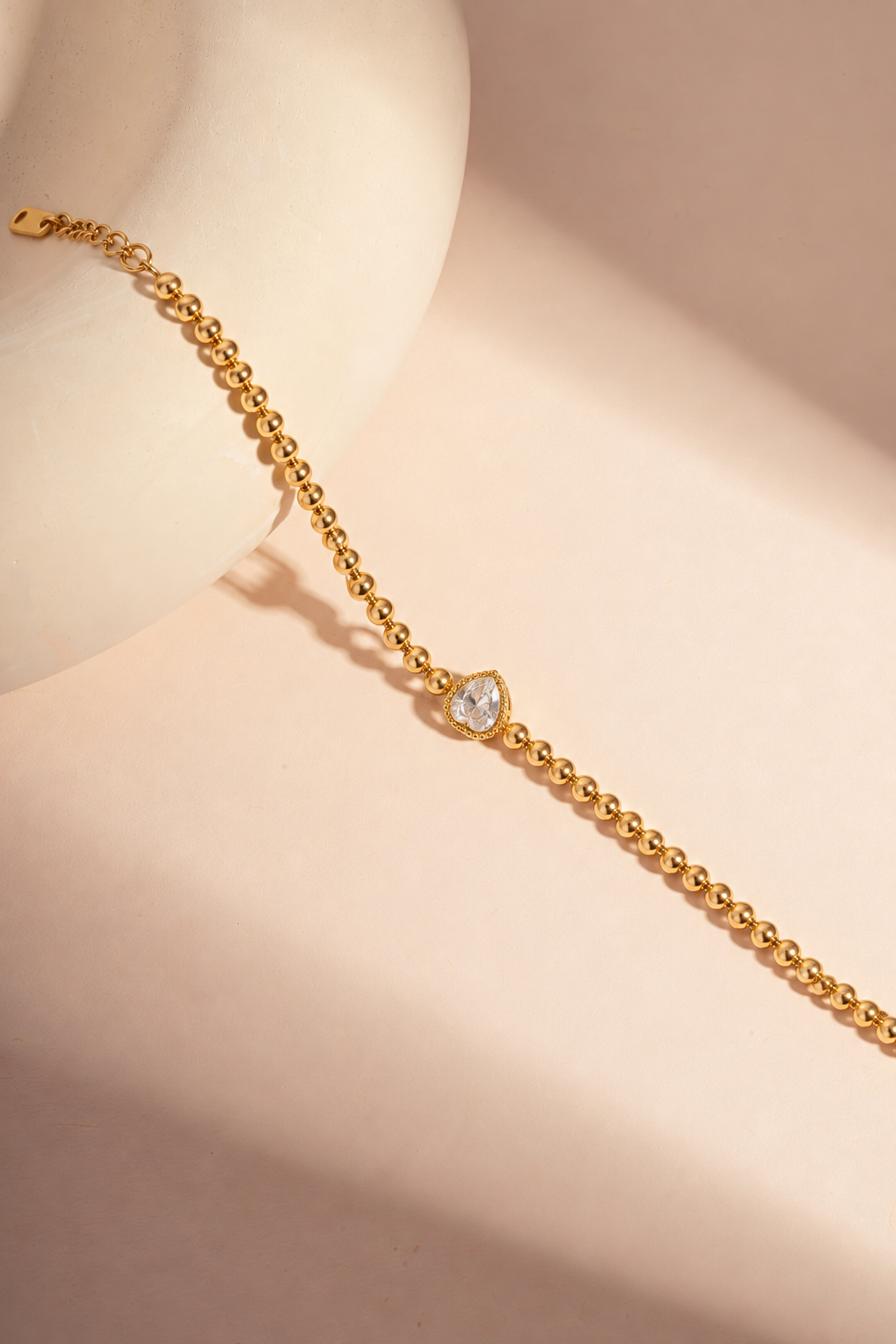 Single Heart Stone Chain Bracelet