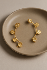 Load image into Gallery viewer, Textured Coin Arc Earrings
