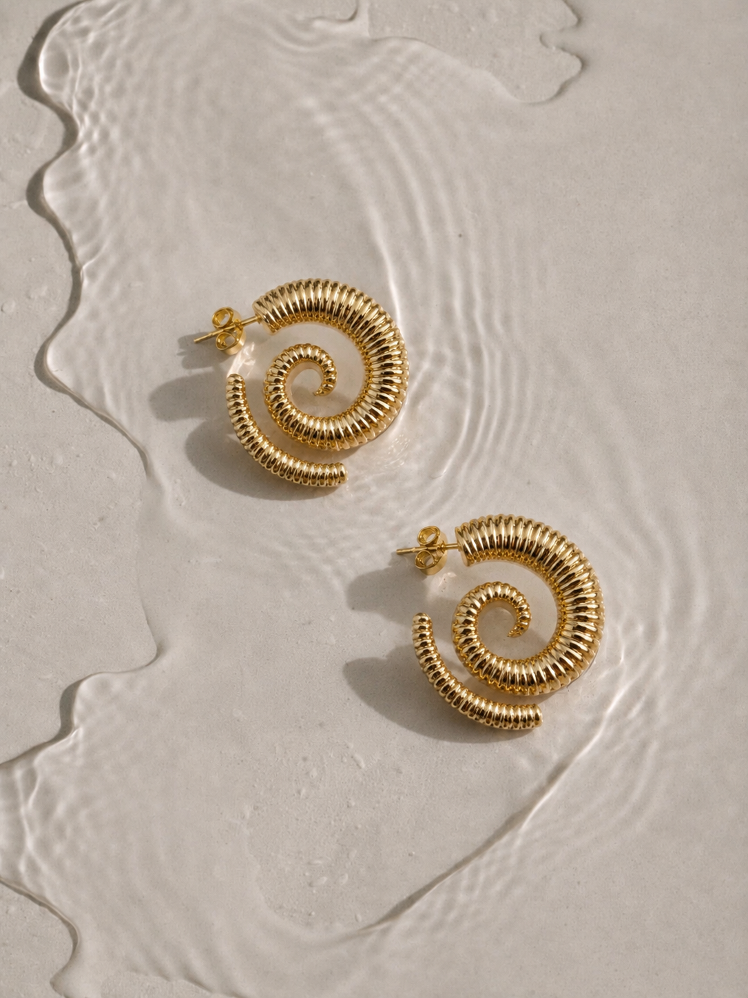 Textured spiral stud earrings