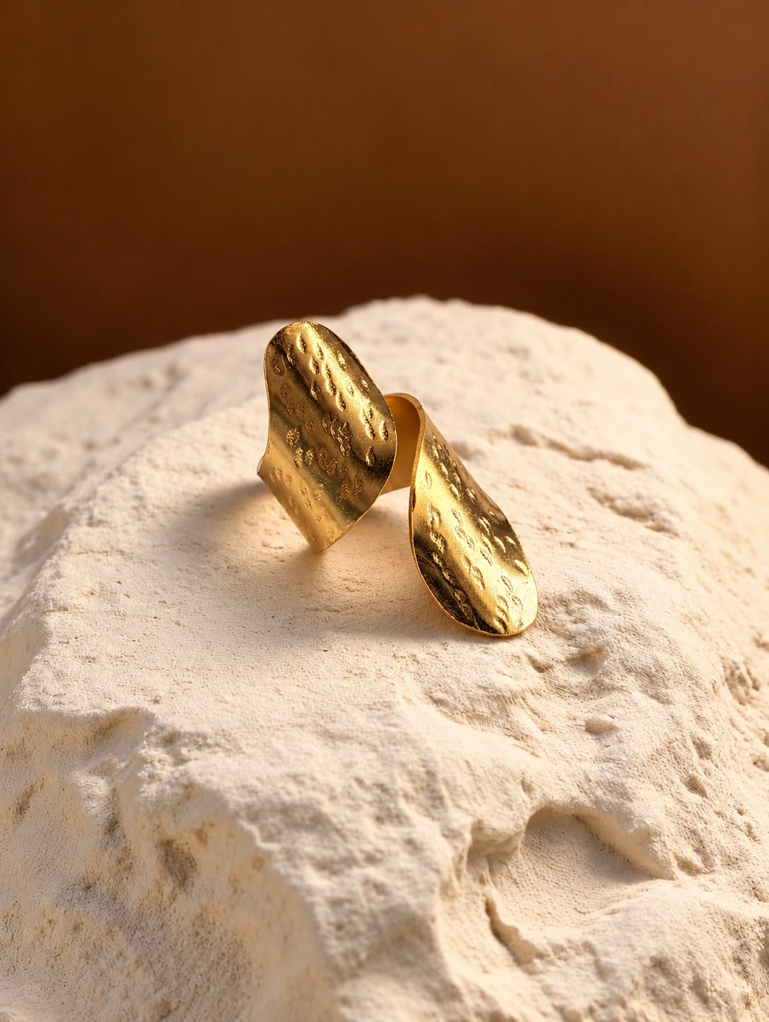 Textured Twin Leaf Ring