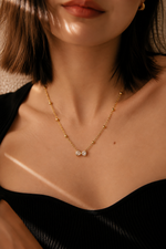 Load image into Gallery viewer, Trio Stone Beaded Chain Necklace
