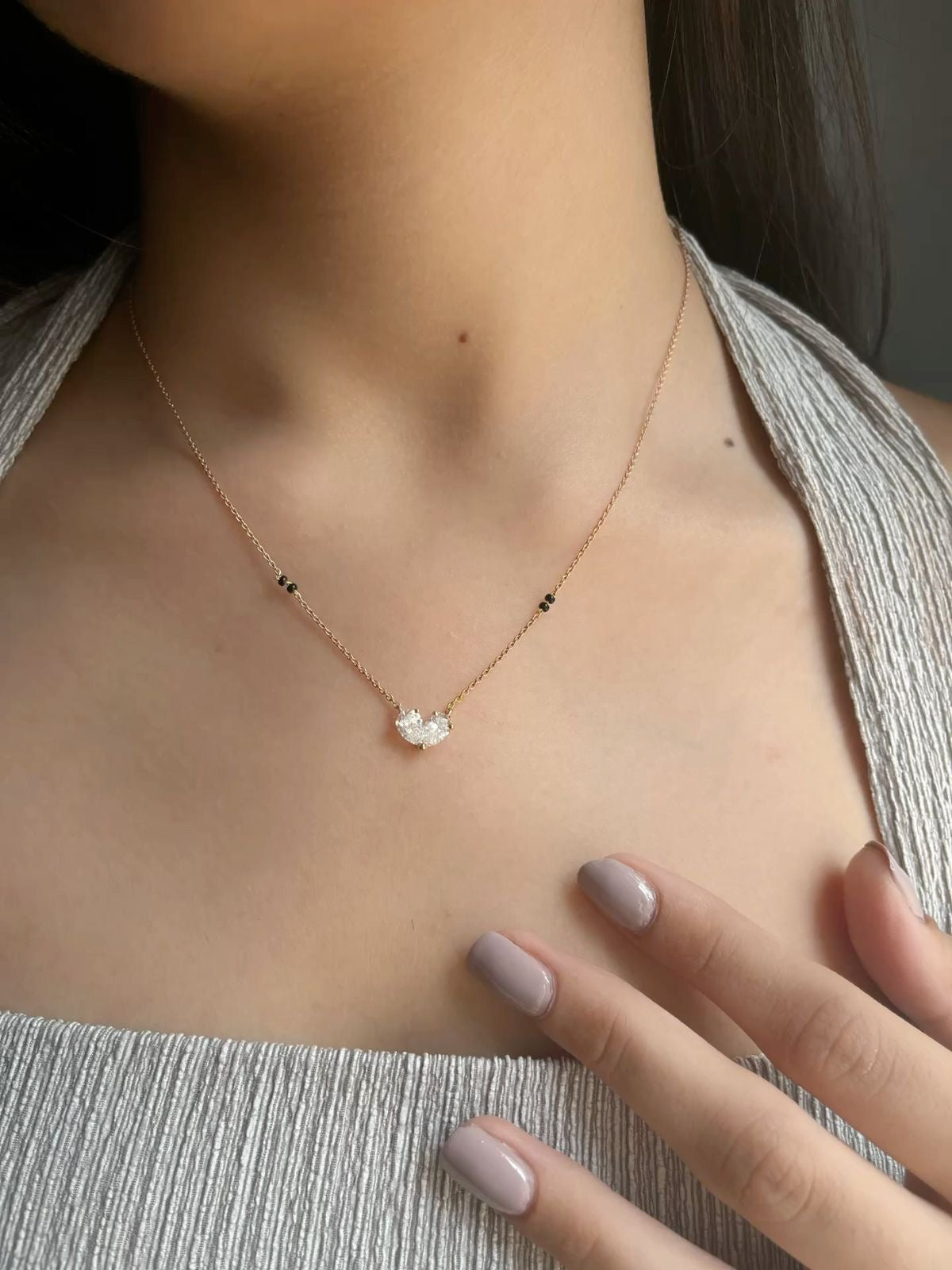 Twin round stone mangalsutra