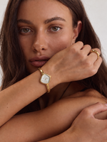 Load image into Gallery viewer, White Dial Rounded Square Bangle Watch
